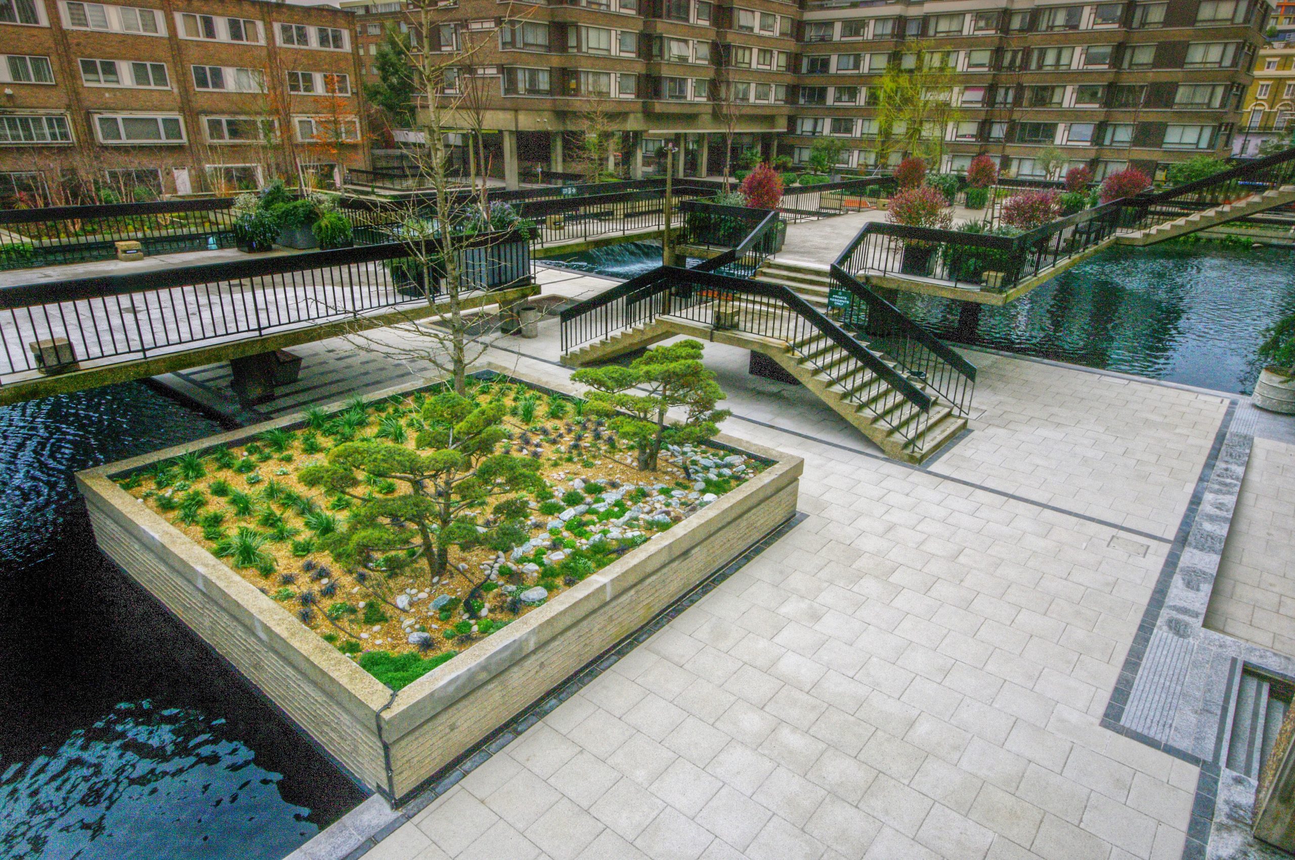 Exposed aesthetics at The Water Gardens, Edgware Road, London