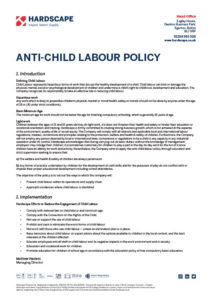 Anti-Child Labour Policy document