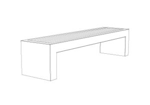 Portic : Backless Bench : 200 Teak