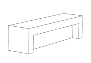 Comu : Backless Bench : Straight Stand-alone