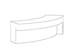 Comu : Backless Bench : Convex RH End