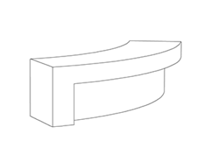 Comu : Backless Bench : Convex LH End