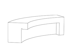Comu : Backless Bench : Concave RH End