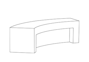 Comu : Backless Bench : Concave Stand-alone