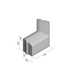Cycle 50-200x250 | L-400 | Return Corner External | 135° | Splay | HD