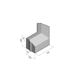 Cycle 70-200x200 | L-330 | Return Corner External | 135° | Splay | VB