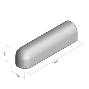 Bump 250x250 | L-1000 | Straight | End | Rounded | RDSQ