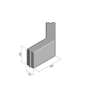 Boundary 120x250 | L-400 | Return Corner External | 135° | Flat | HD