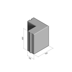Boundary 150x400 | L-350 | Return Corner External | 90° | Flat | VB