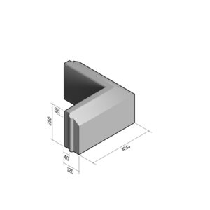 Cycle 40-120x250 | L-450 | Return Corner External | 90° | Splay | HD