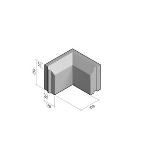 Cycle 40-120x250 | L-330 | Return Corner Internal | 90° | Splay | HD