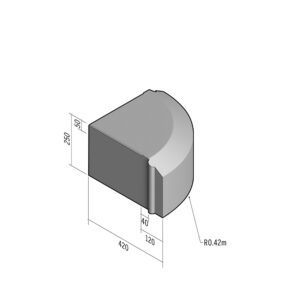 Cycle 40-120x250 | Return Radial External | 90° | 0.42m | Splay | HD