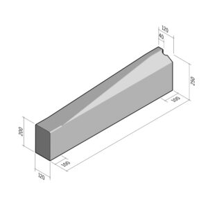 Cycle 40-120x250 | L-1000 | End Transition to 120x200 | Left | Splay | SQHD