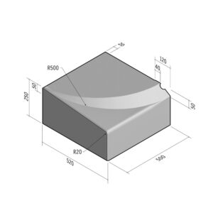 Cycle 520x250 | L-500 | Entry Kerb | Right | Splay | HD