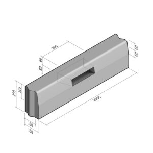 Drainage Slot 130-150x250 | L-1000 | Straight | Half-Battered | VB