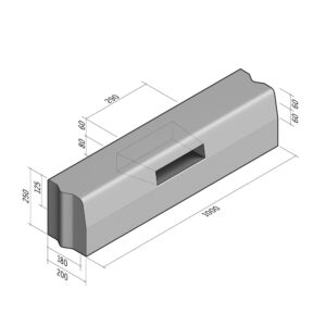 Drainage Slot 180-200x250 | L-1000 | Straight | Half-Battered | VB