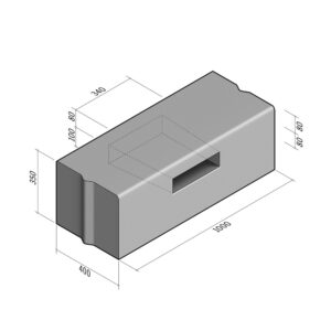 Drainage Slot 400x350 | L-1000 | Straight | Bullnose | VB