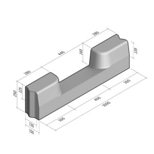 Drainage Gap 130-150x250 | L-1000 | Straight | Half-Battered | VB