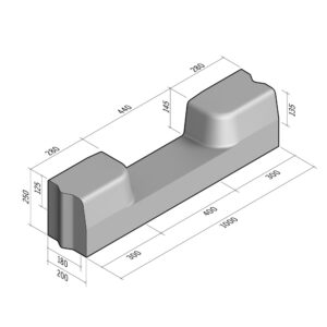 Drainage Gap 180-200x250 | L-1000 | Straight | Half-Battered | VB
