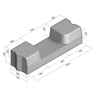 Drainage Gap 280-300x240 | L-1000 | Straight | Half-Battered | VB