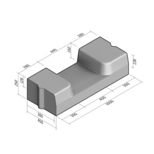Drainage Gap 380-400x250 | L-1000 | Straight | Half-Battered | VB