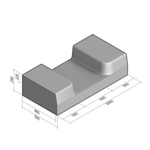 Drainage Gap 480-500x250 | L-1000 | Straight | Half-Battered | SQ