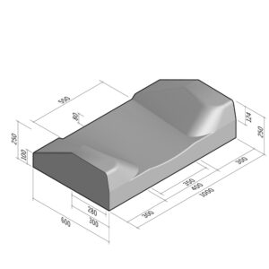 Drainage Outflow 600x250 | L-1000 | Straight | Half-Battered | SQ