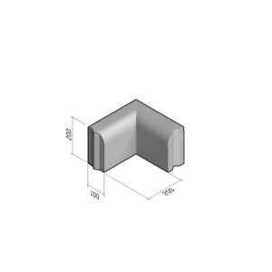 Edging 100x200 | L-200 | Return Corner Internal | 90° | Rounded | VB