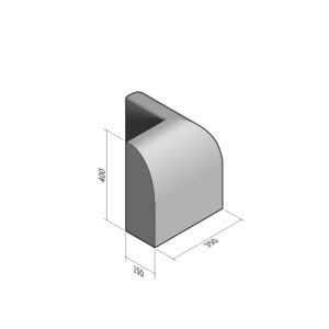 Edging 150x400 | L-350 | Return Corner External | 90° | Rounded | SQ
