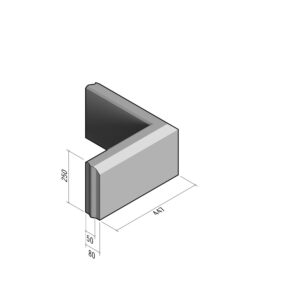 Edging 50-80x250 | L-447 | Return Corner External | 90° | Chamfered | VB