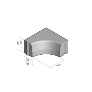 Highway 130-150x200 | Return Radial Internal | 90° | 0.25m | Half-Battered | HD