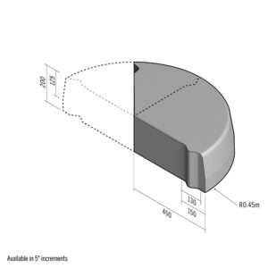 Highway 130-150x200 | Return Point | 90-180° | 0.45m | Half-Battered | VB