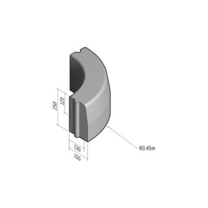 Highway 130-150x250 | L-700 | Radius External | 0.45m | Half-Battered | HD