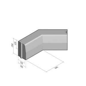 Highway 130-150x250 | L-340 | Return Corner Internal | 135° | Half-Battered | HD
