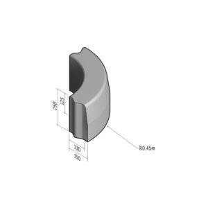 Highway 130-150x250 | L-710 | Radius External | 0.45m | Half-Battered | VB