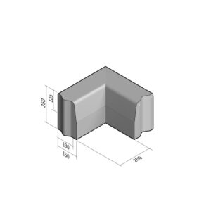 Highway 130-150x250 | L-250 | Return Corner Internal | 90° | Half-Battered | VB
