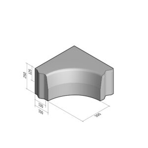 Highway 130-150x250 | Return Radial Internal | 90° | 0.3m | Half-Battered | VB