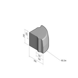 Highway 130-150x250 | Return Radial External | 90° | 0.3m | Half-Battered | VB