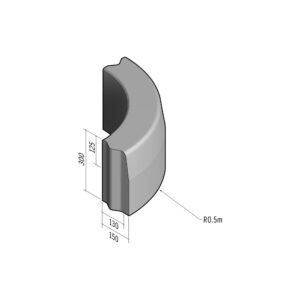 Highway 130-150x300 | L-785 | Radius External | 0.5m | Half-Battered | VB