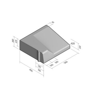 Highway 450x160 | L-500 | Entry Kerb | Left | Half-Battered | HDSQ
