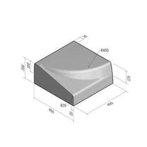 Highway 450x200 | L-450 | Entry Kerb | Right | Half-Battered | SQ