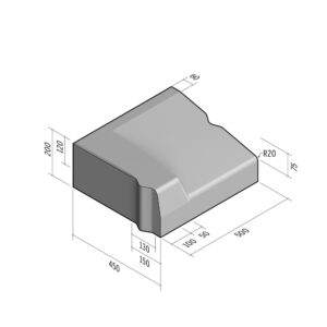 Highway 450x200 | L-500 | Entry Kerb | Left | Half-Battered | VB