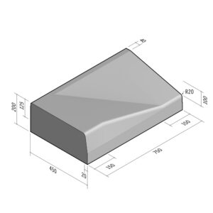 Highway 450x200 | L-750 | Entry Kerb | Left | Half-Battered | SQ