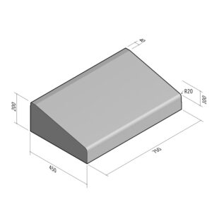 Highway 450x200 | L-750 | Entry Kerb | Middle | Half-Battered | SQ