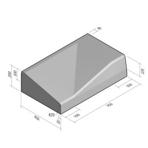 Highway 450x200 | L-750 | Entry Kerb | Right | Half-Battered | SQ