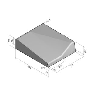Highway 600x160 | L-500 | Entry Kerb | Right | Half-Battered | SQ