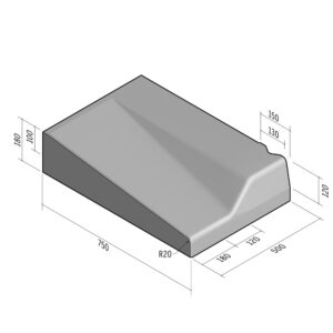 Highway 750x180 | L-500 | Entry Kerb | Right | Half-Battered | SQVB