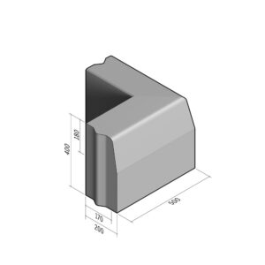 Highway 170-200x400 | L-500 | Return Corner External | 90° | Half-Battered | VB