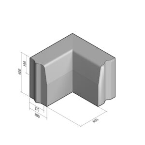 Highway 170-200x400 | L-300 | Return Corner Internal | 90° | Half-Battered | VB