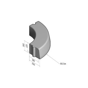 Highway 180-200x160 | L-785 | Radius External | 0.5m | Half-Battered | HD